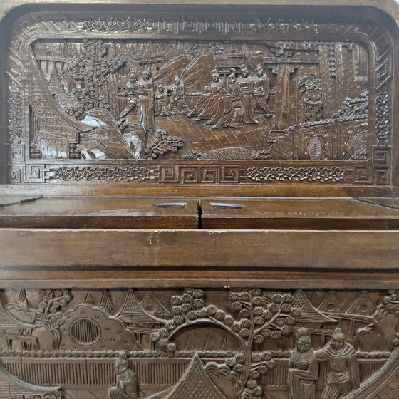 Vintage Teak Houten Thaise / Aziatische Barkkast / Drankkast / Bohemian Toog / Barmeubel (Houtsnijwerk) (photo 8 of 15)