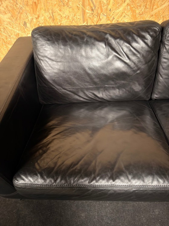 Image 1 of Machalke Design Leather Sofa Model Pablo Black