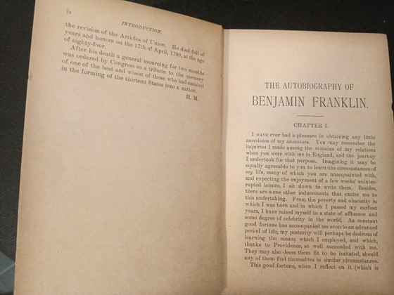 Libro antico "Autobiography of Benjamin Franklin" - A. L. Burt NY – Stampe artistiche, Carta (photo 4 of 6)