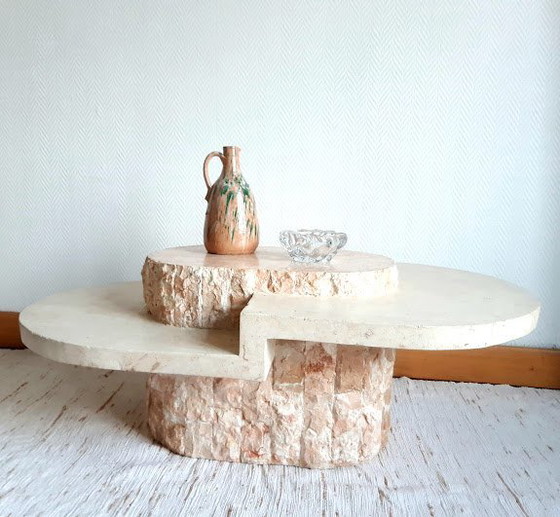 Image 1 of 1980 Brutalist Mactan Stone Coffee Table