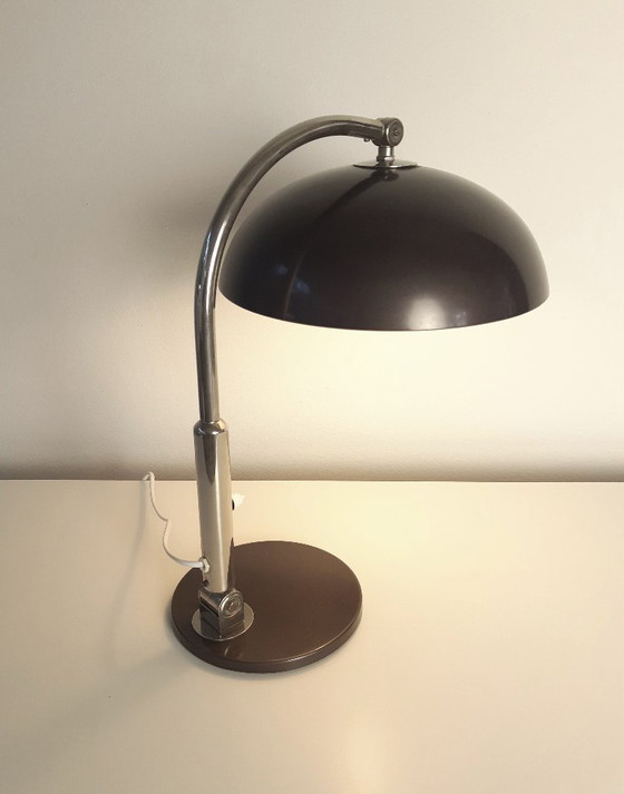 Image 1 of Hala Zeist desk lamp, anthracite-colored vintage MCM lamp, industrial lamp, mid-century modern table lamp