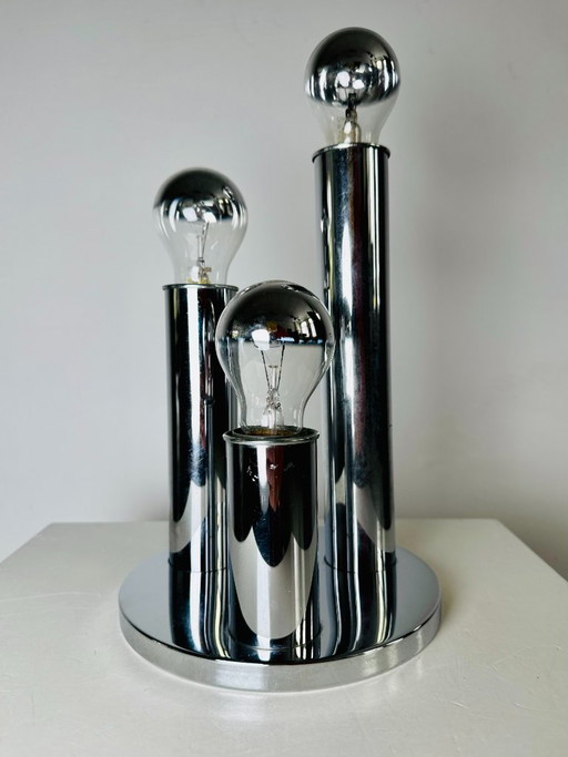Lampe de table tubulaire chromée modèle V3300/03 par Hustadt Leuchten, Allemagne, années 1970 – tafellampen (photo 2 of 6)