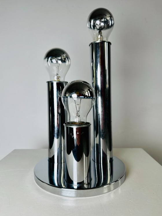 Lampe de table tubulaire chromée modèle V3300/03 par Hustadt Leuchten, Allemagne, années 1970 – polished steel (photo 2 of 6)