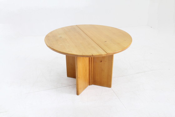 Image 1 of Vintage Danish round extendable dining table solid wood table