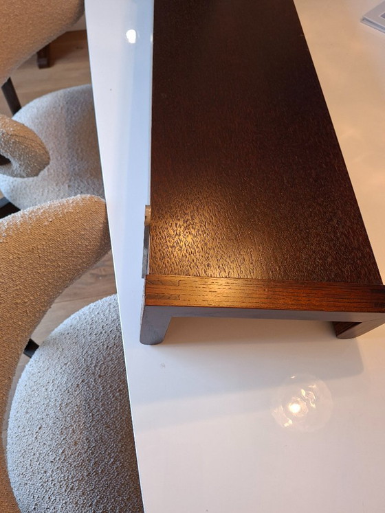 Appendiabiti da parete in legno scuro e ottone, Marrone, Mid Century Modern (foto 6 di 9)