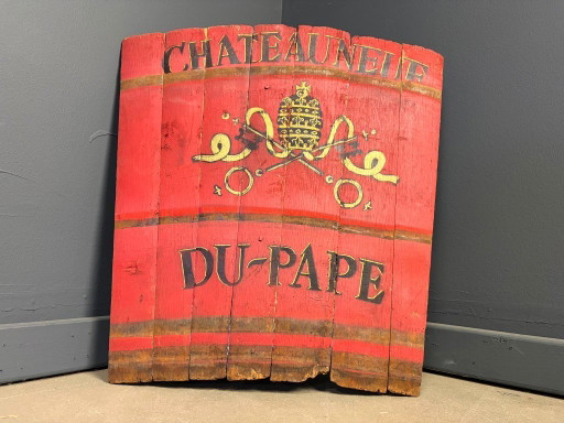 Decorazione da parete Chateauneuf Du Pape, anni '50 – wanddecoratie, Metal, Wood