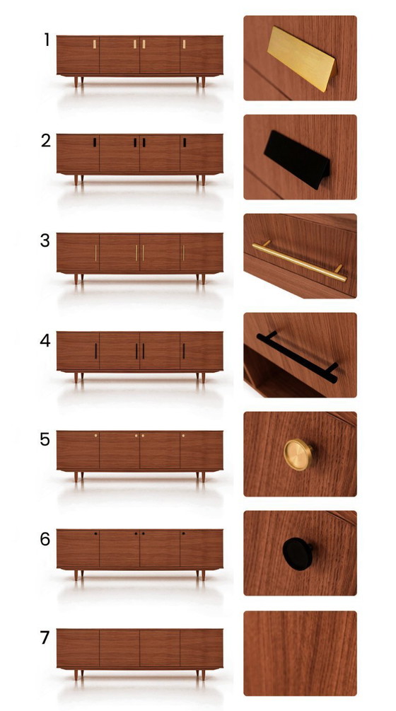 Image 1 of Dressoir gebeitst teak T-S08 4 paar deuren
