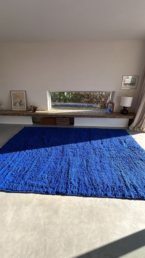 Image 1 of Handgewebter Berberteppich aus 100% Wolle Blau Klein