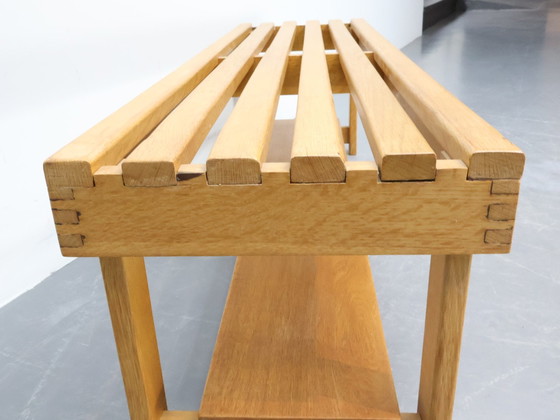 Image 1 of Vintage Lattenbank Eikenhout Handgemaakt