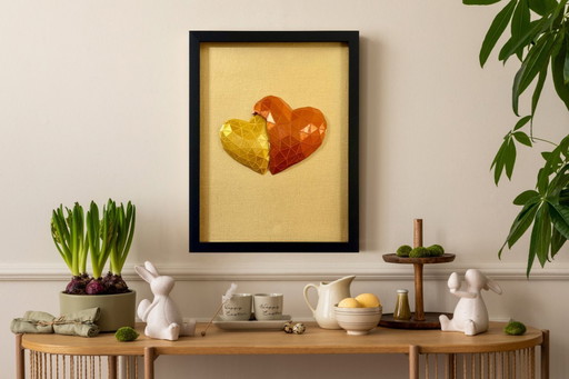 Geometric Heart Wall Art | 3D Printed PLA Sculpture