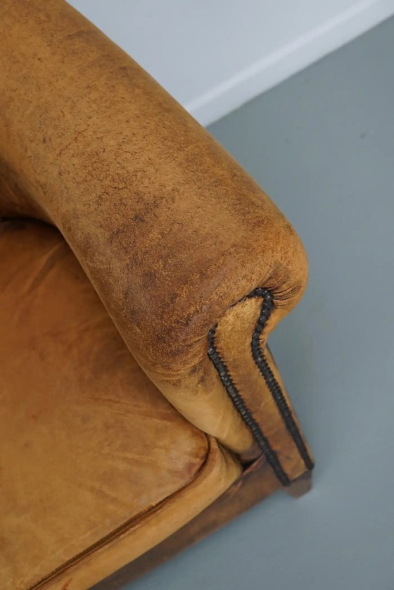 Image 1 of Vintage Nederlandse cognackleurige leren clubfauteuil