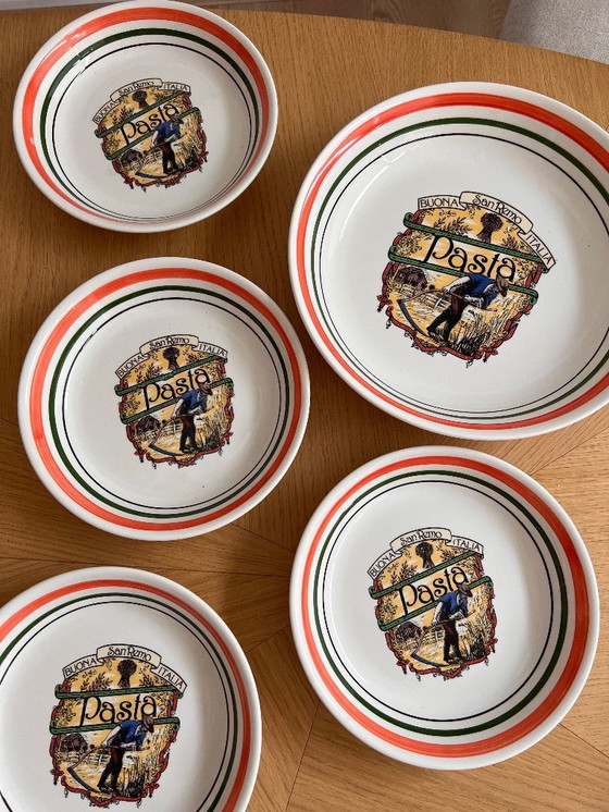 Image 1 of Vintage Italiaanse pastaborden + schaal 🍝🇮🇹