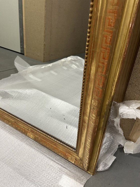 Image 1 of Large Antique Mantelpiece Mirror in Louis Philippe style - Gold - 141 x 103 cm.