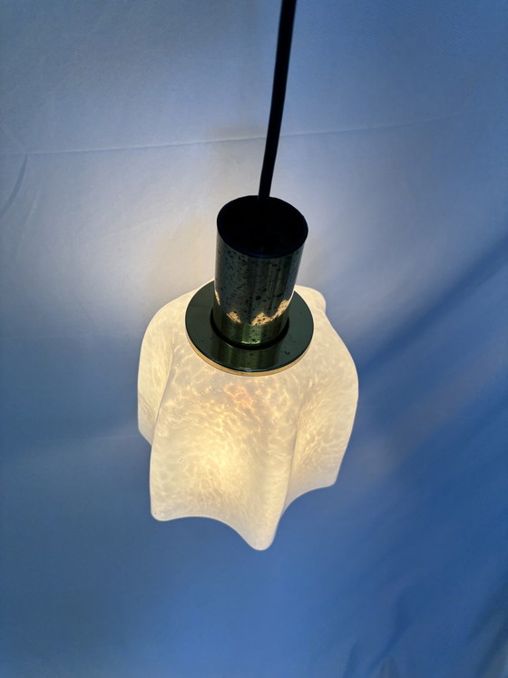 Image 1 of Vintage space age pendant lamp Glashütte Limburg 1970s