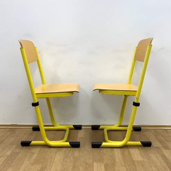 Image 1 of Retro Chairs, Metal & Veneer, 1980s (Set of 2)