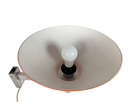 Image 1 of Space Age - Vintage - Applique en aluminium avec abat-jour en plastique - Mid Century