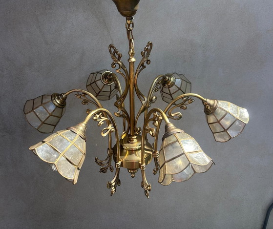 Lustre vintage italien en laiton – Brass (photo 3 of 10)