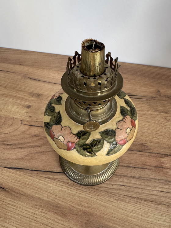 Image 1 of Pied lampe laiton émaillé 