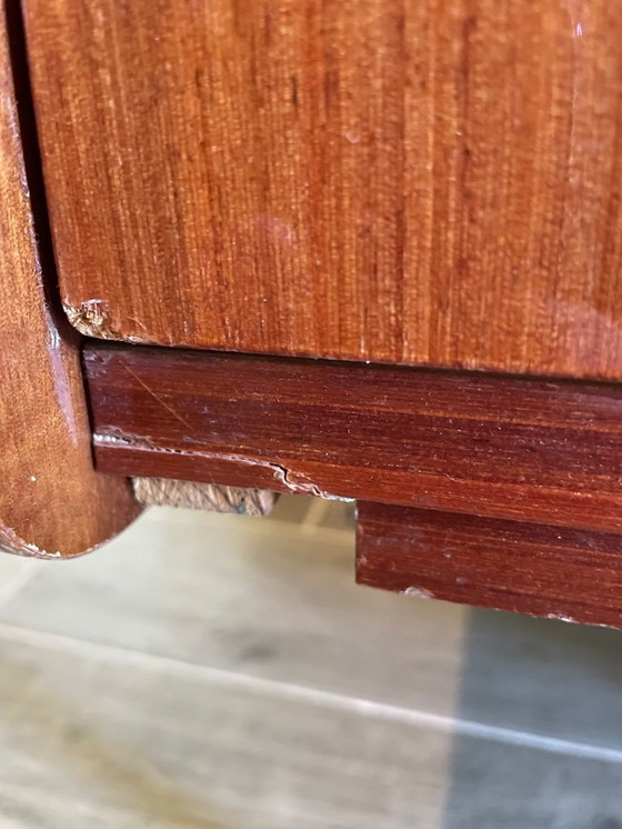 Image 1 of Commode Acajou Vintage 1960 - 4 tiroirs - Pieds Crayons