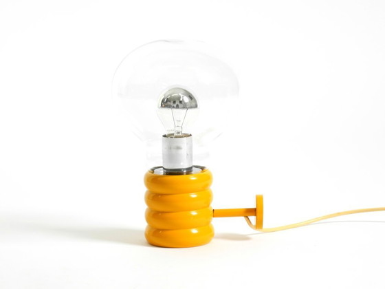 Image 1 of Very rare original 1960s Space Age "Bulb" wall lamp by Ingo Maurer in yellow with a clear glass shade