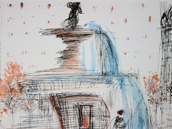 Salvador Dalí: Ciudad de Nueva York, Plaza, Litografía firmada – Litografías y grabados, Paper (photo 7 of 7)