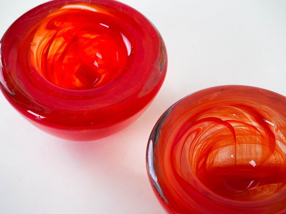 Image 1 of Juego de portavelas de cristal, diseño sueco, década de 1970, fabricado por Kosta Boda.