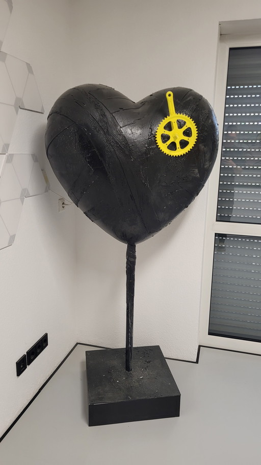 Scultura a forma di cuore XXL in stile Pop Art – 1 di 50 esemplari in tutto il mondo – Arte benefica