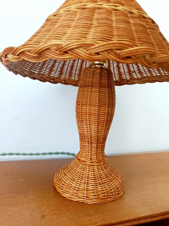 Image 1 of Vintage rattan lamp circa 1970