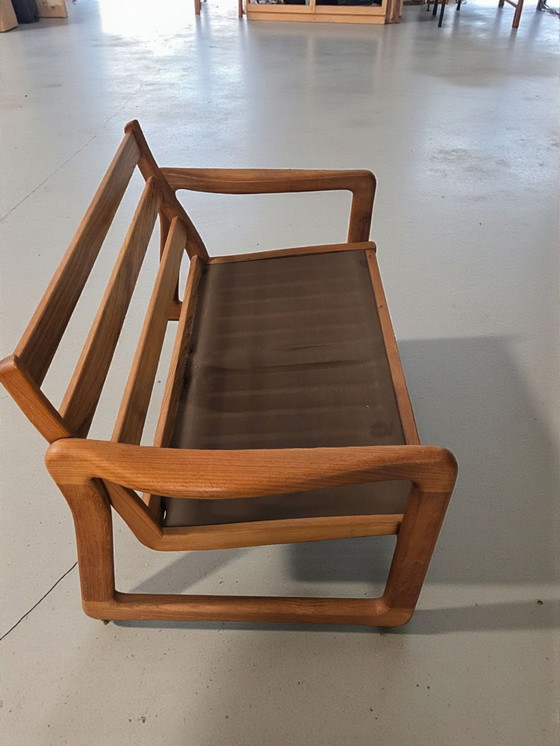 Image 1 of Mid Century Teak 2 Seater Sofa + Armchair Holstebro Møbelfabrik Made in Denmark 1970s