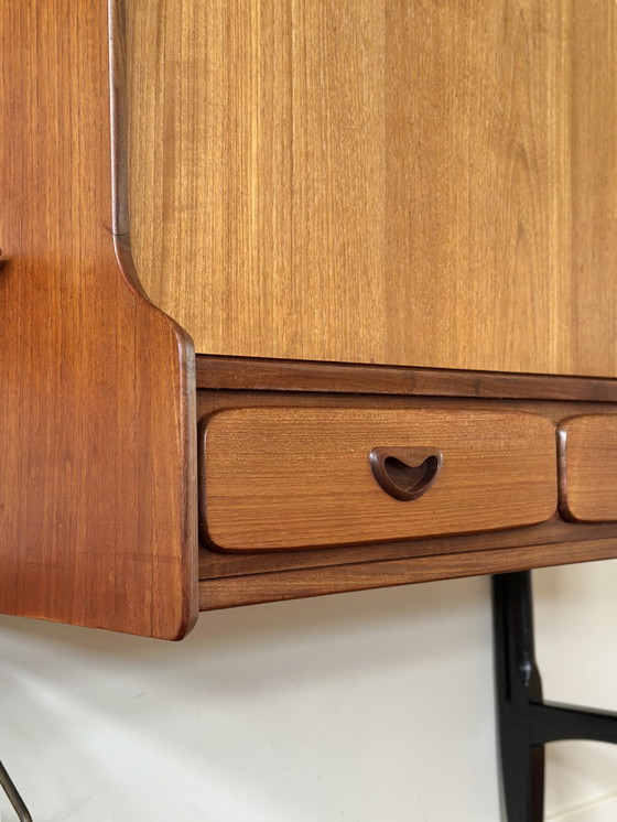 Image 1 of Vintage wandmeubel Webe Louis van Teeffelen teak jaren 50/60