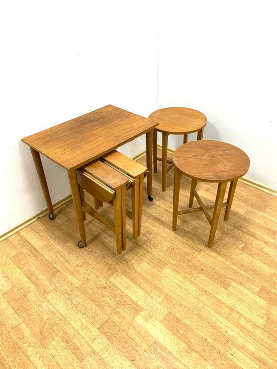 Image 1 of Tavolini ad incastro vintage di Paul Hundevad, design ceco, anni '60