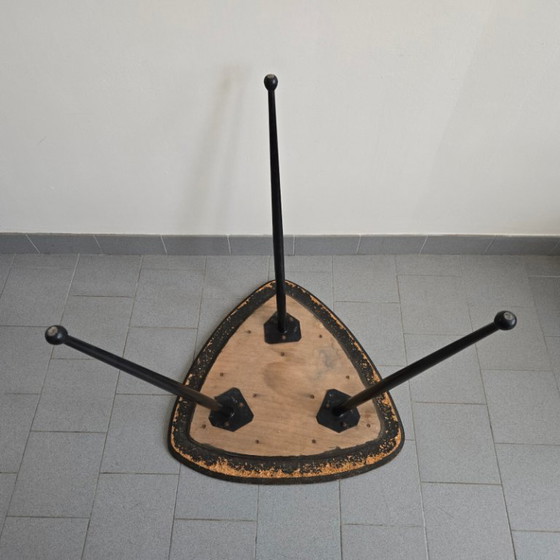 Image 1 of TABLE DE BISTROT BAR VINTAGE 1950 TRIPODE FORMICA & ACIER 50S ROCKABILLY ZAZOU