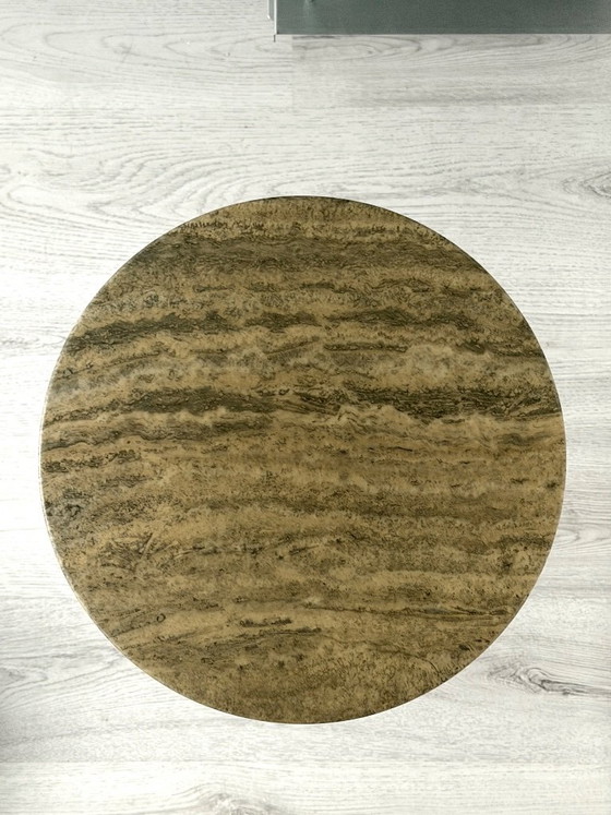 Image 1 of Saarinen Beistelltisch, Travertin Silbermarmor, Knoll