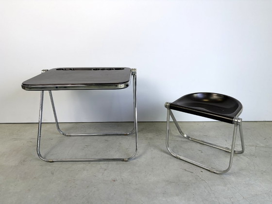 Platone folding table with stool by Giancarlo Piretti for Castelli, 1970s, Anonima Castelli, Desk, Metal (photo 7 of 15)