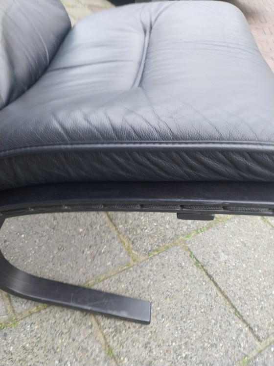 1 X Set of Two Ingmar Relling Siësta Armchairs by Westnofa Norway. Vestlandske – Leather, Textile, Vintage (photo 8 of 9)