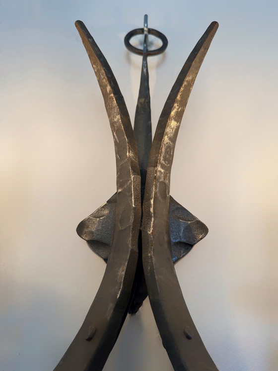 Image 1 of Lampada da parete in ferro battuto degli anni &#39;60, stile neogotico