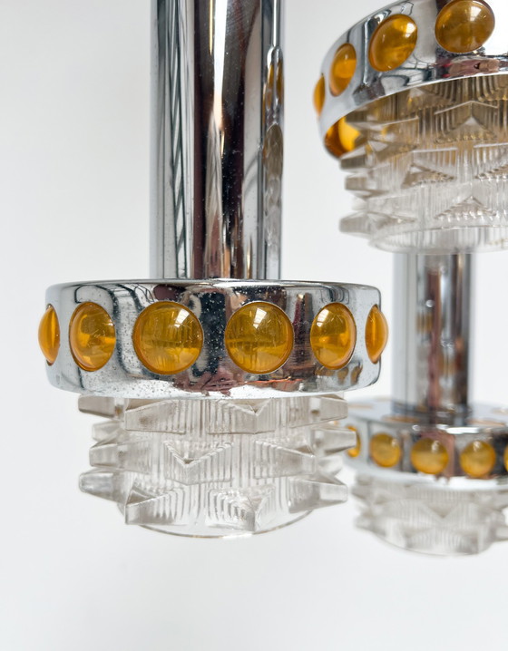 Image 1 of Massive Cascade chandelier with 4 lights, 1970s