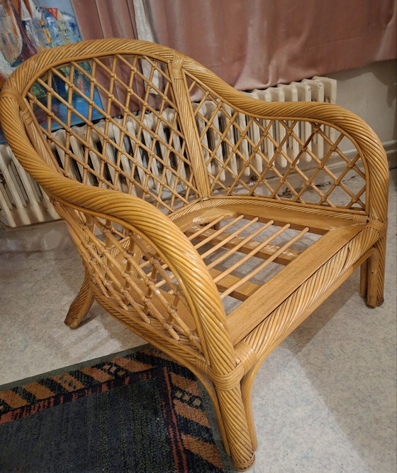 Poltrona vintage in rattan "Model 1" (Anni '70/'80) – Boho / Retrò – Poltrone, Tessile (photo 3 of 6)