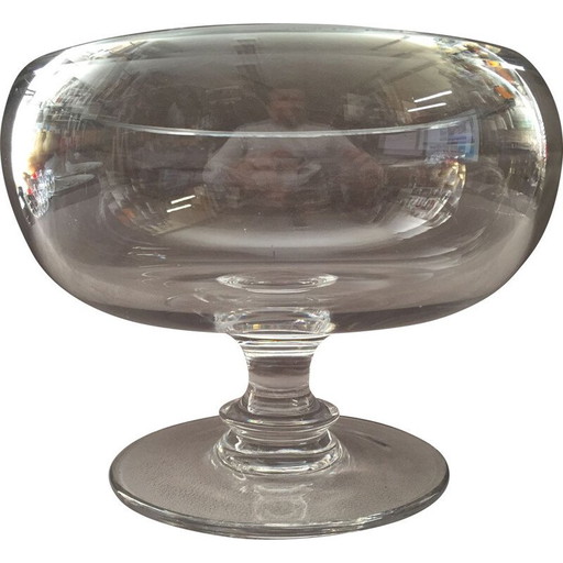 Coupe vintage sur piédestal en cristal massif