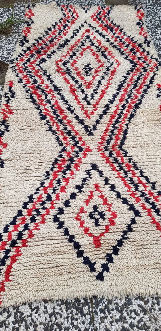 Image 1 of Alfombra bereber de lana anudada a mano, 216 x 93 cm