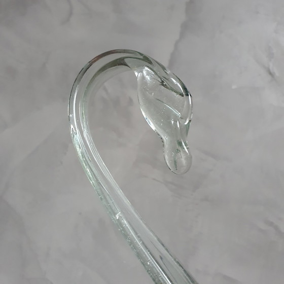 Image 1 of Glass Swan From The 1980s Green Glass