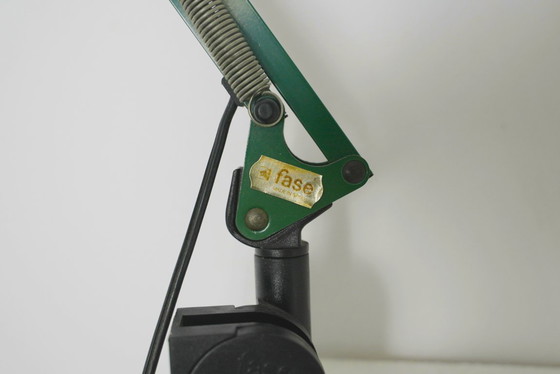 Image 1 of  Fase Architect Desk Lamp 1980s Spanish Adjustable Swing Arm Green Lamp Vintage Clamp Task Light Mid Century Industrial Lighting