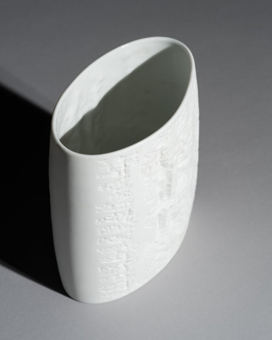 Image 1 of Rosenthal Bisque Porcelain Vase Trio Schreib, Freyer & XL “Pisa” Germany 70s-80s