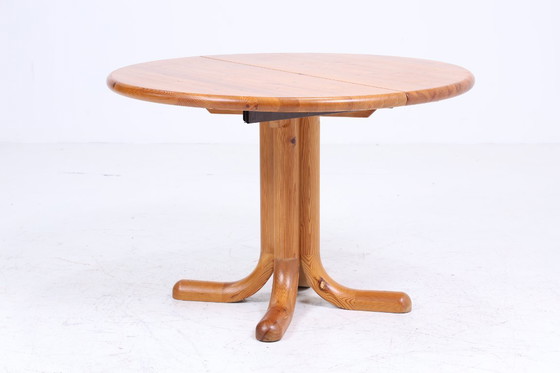 Image 1 of Table de cuisine vintage en pin des années 60 | Mid Century Table de salle à manger rétro des années 70 Bois extensible #05-41