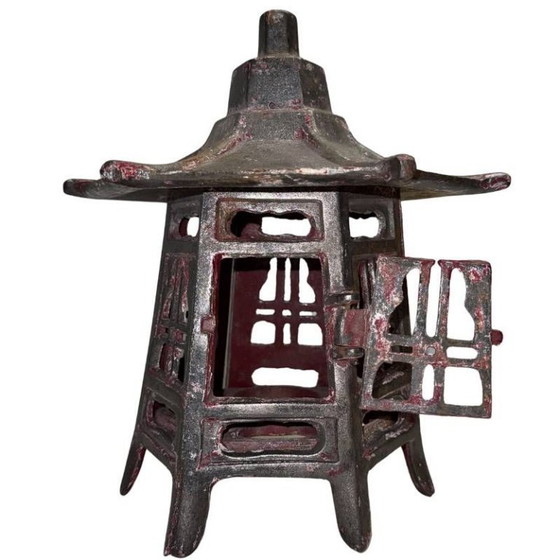 Image 1 of Antica lanterna giapponese a pagoda (Toro) – Ghisa massiccia – 27 cm – 3,7 kg