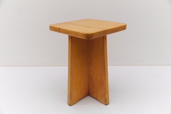 Image 1 of Conjunto de 6 taburetes de roble al estilo de Pierre Chapo, Francia, años 60