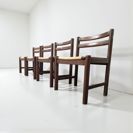 Image 1 of Satz von vier Esszimmerstühlen im Stil von Børge Mogensen, Serie Asserbo, 1970