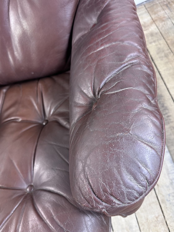 Image 1 of Leren fauteuil en voetenbank van GÖTE MÖBLER Zweden 1960