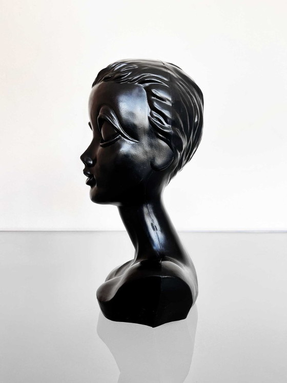 Vintage Black Twiggy Head – Decorative Objects, Plastic (photo 2 of 5)