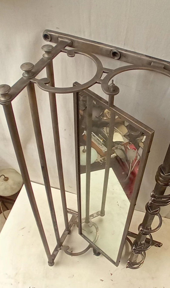 Image 1 of Industrial Coat Rack with Mirror